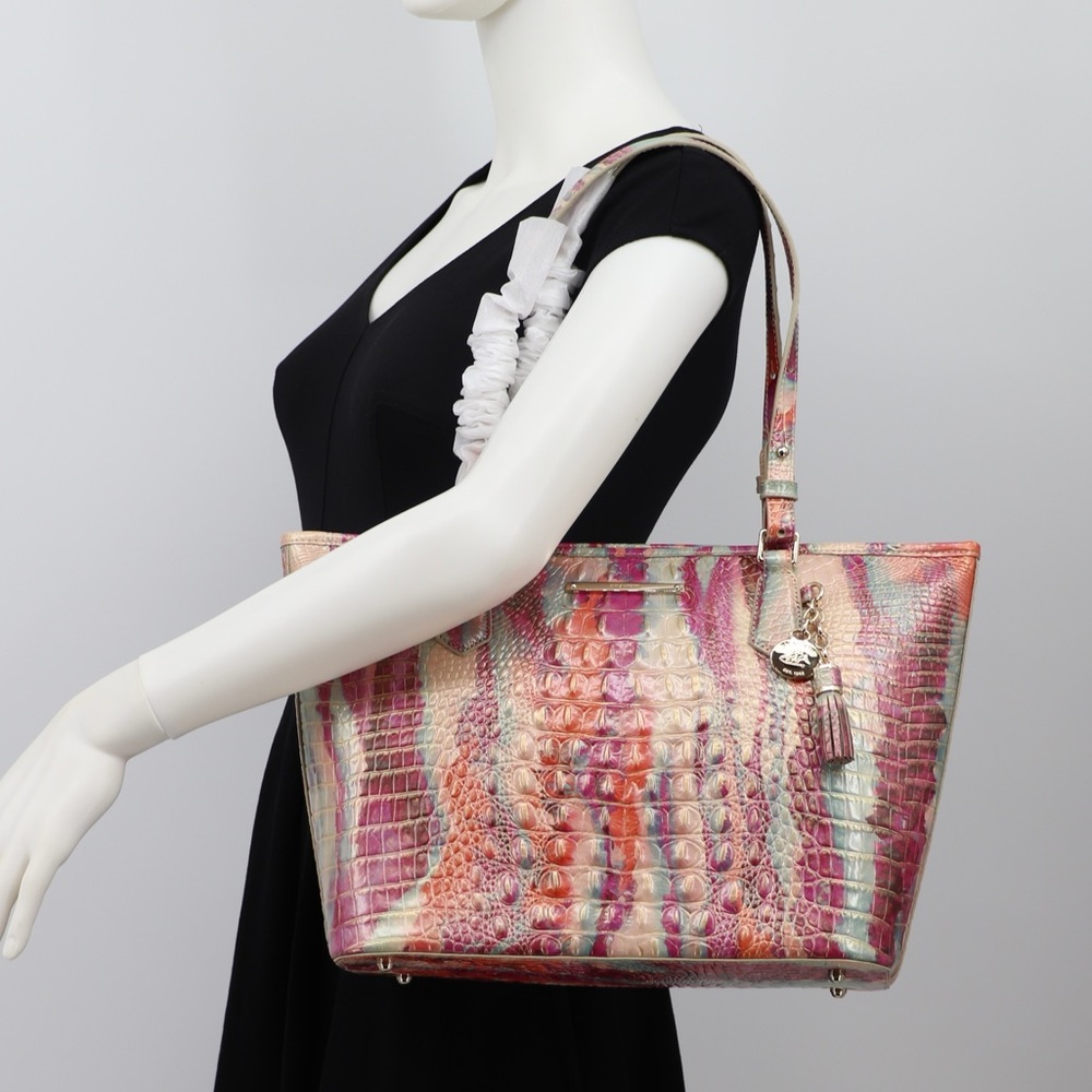Brahmin Asher Embossed Leather Shoulder Bag Tote NWT Authentic - Picture 2 of 13